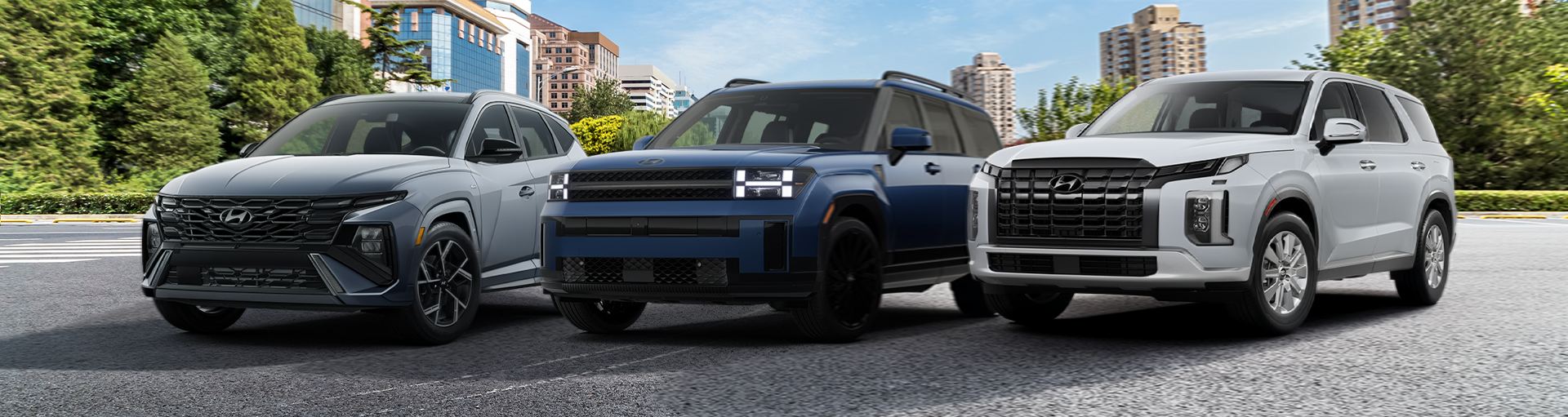 Lineup of Hyundai SUV models