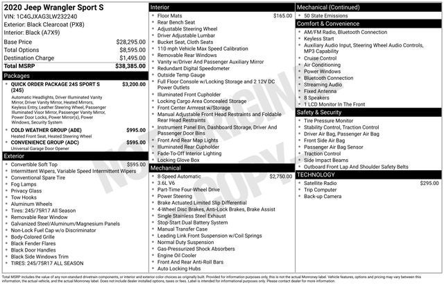 2020 Jeep Wrangler Sport S