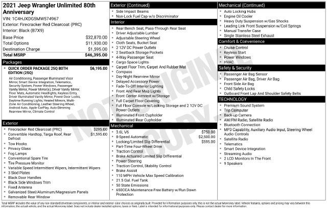 2021 Jeep Wrangler Unlimited Sport