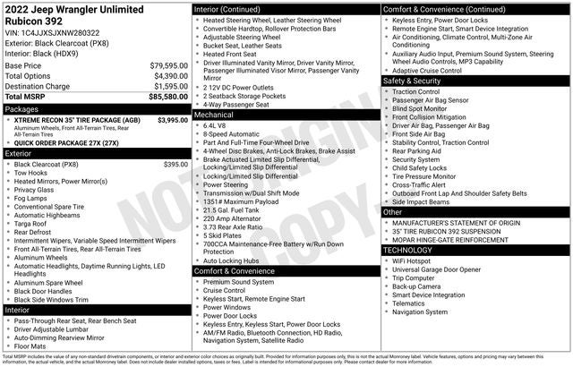 2022 Jeep Wrangler Unlimited Rubicon 392