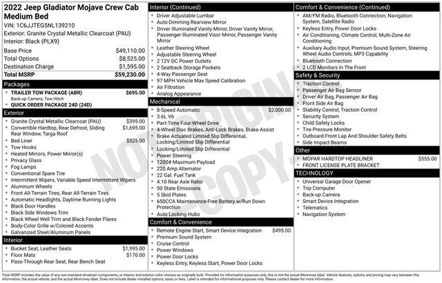 2022 Jeep Gladiator Mojave