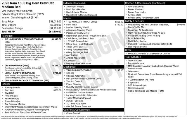 2023 RAM 1500 Big Horn/Lone Star