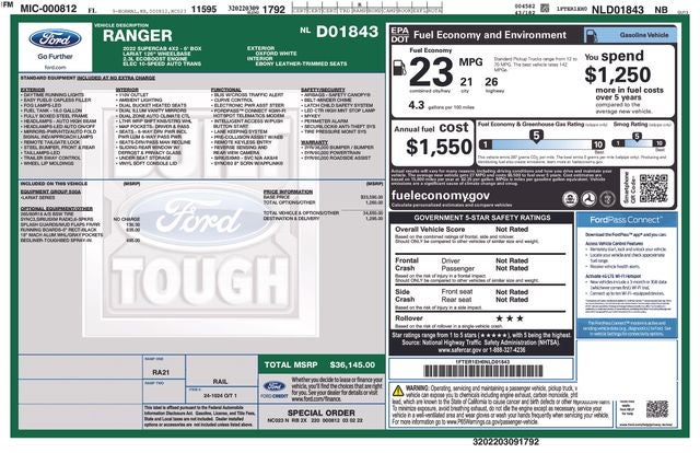 2022 Ford Ranger Lariat