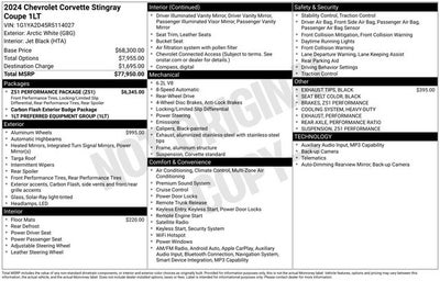 2024 Chevrolet Corvette Stingray 1LT