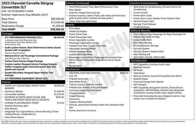 2023 Chevrolet Corvette Stingray 3LT