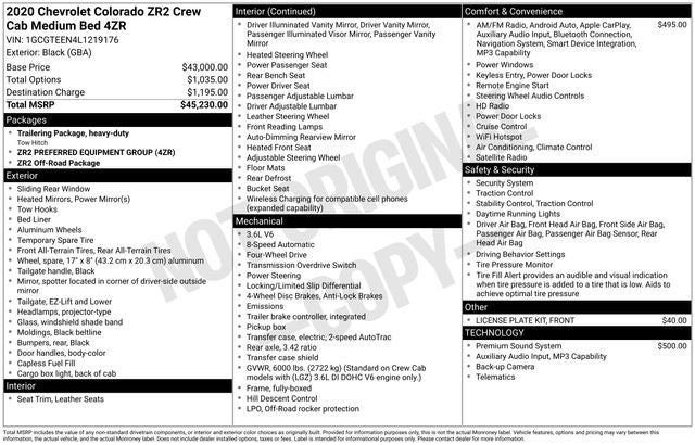 2020 Chevrolet Colorado ZR2