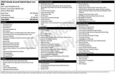 2023 Honda Accord Hybrid Sport