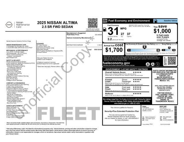 2025 Nissan Altima 2.5 SR
