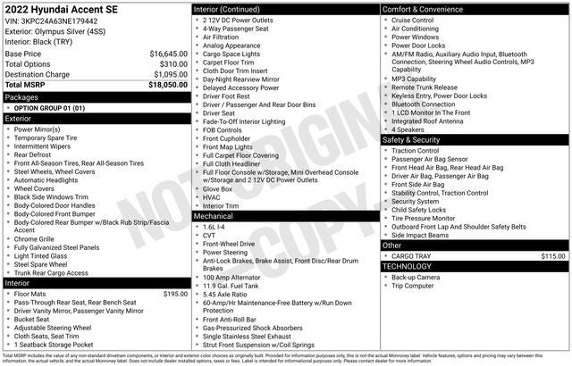 2022 Hyundai ACCENT SE
