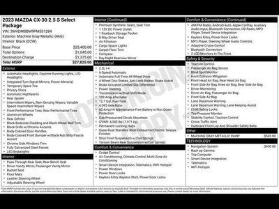 2023 Mazda Mazda CX-30 2.5 S Select Package