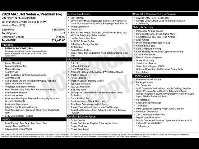 2020 Mazda Mazda3 Premium