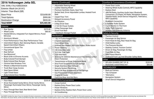 2016 Volkswagen Jetta 1.8T SEL