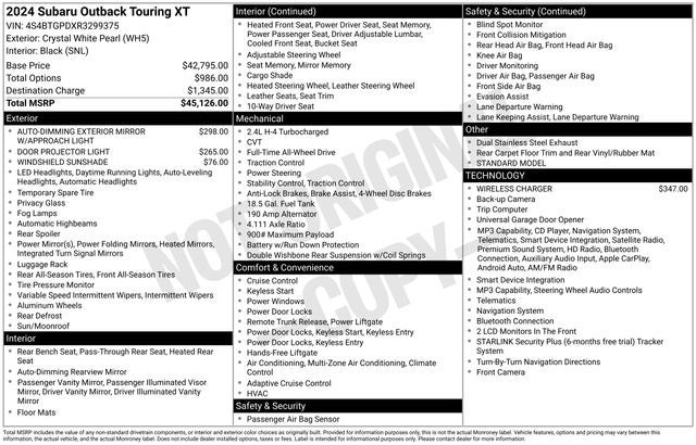 2024 Subaru Outback Touring XT