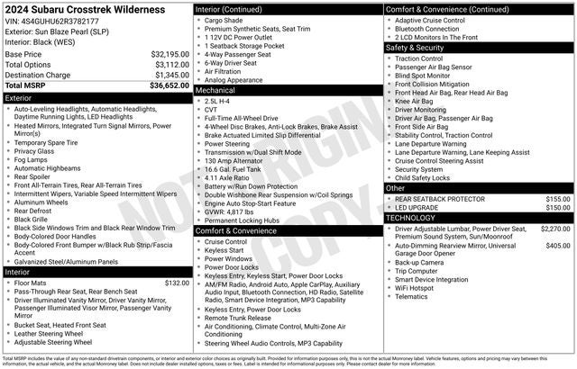2024 Subaru Crosstrek Wilderness