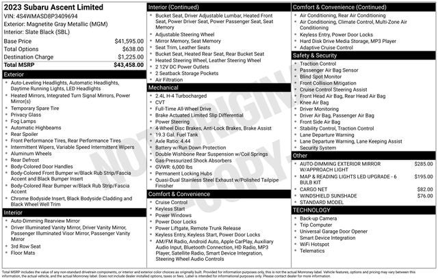 2023 Subaru Ascent Limited