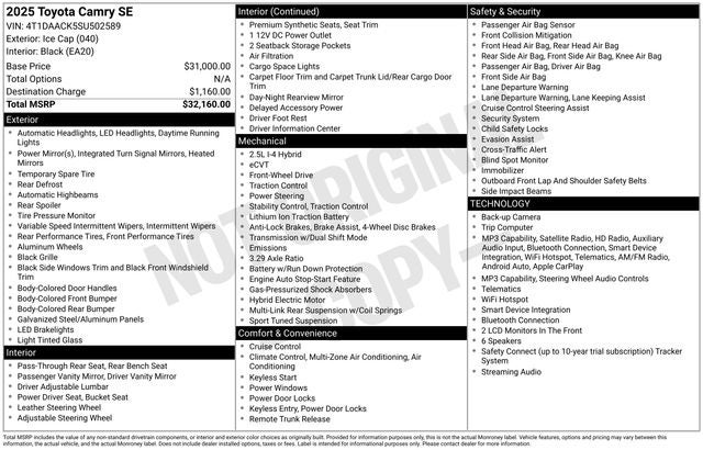 2025 Toyota Camry SE