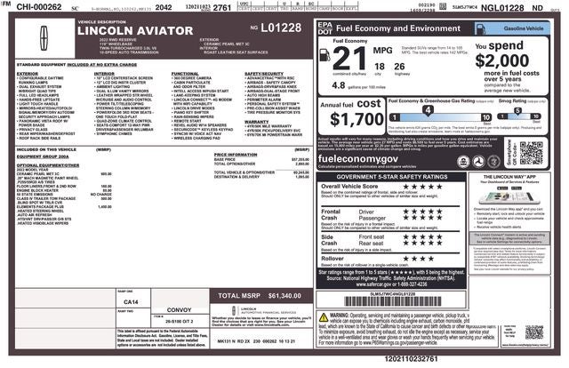 2022 Lincoln Aviator Reserve Premium