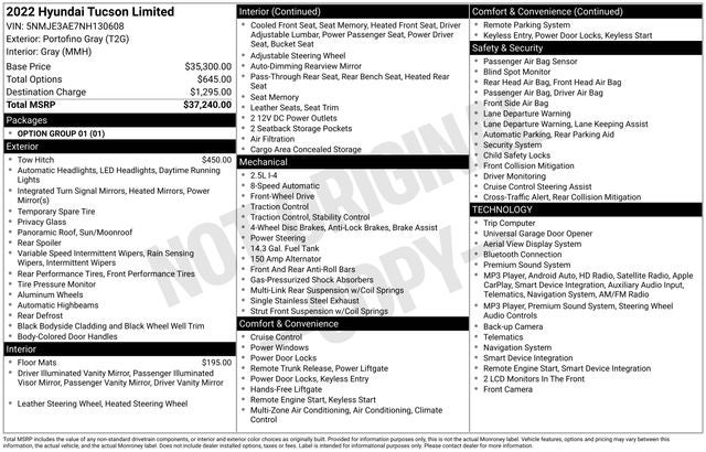 2022 Hyundai TUCSON Limited