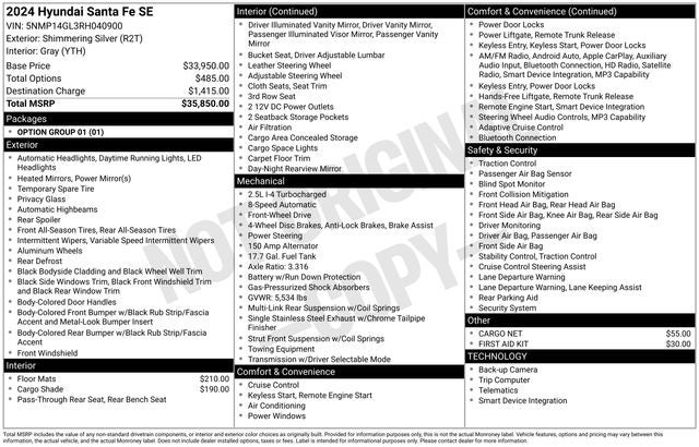 2024 Hyundai SANTA FE SE