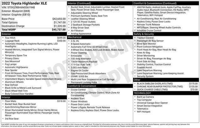 2022 Toyota Highlander XLE