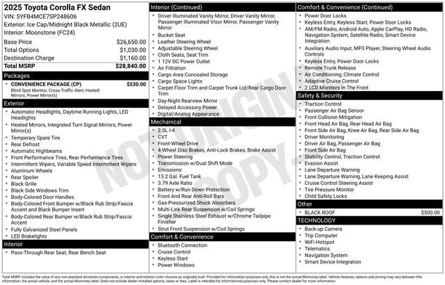 2025 Toyota Corolla FX