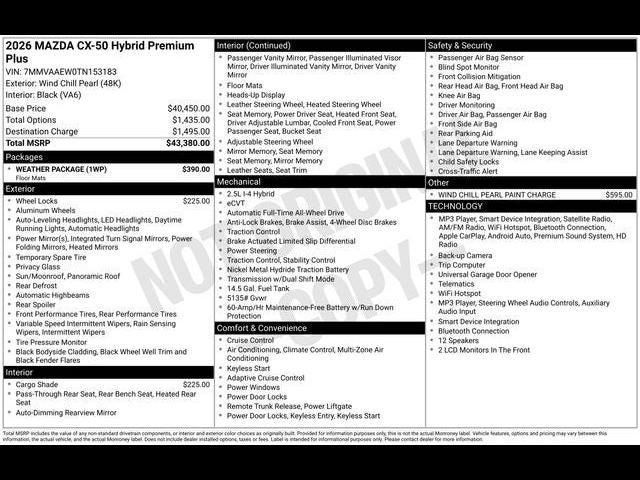 2026 Mazda Mazda CX-50 Hybrid Premium Plus