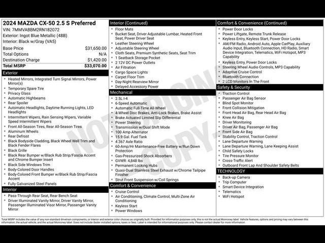 2024 Mazda Mazda CX-50 2.5 S Preferred Package