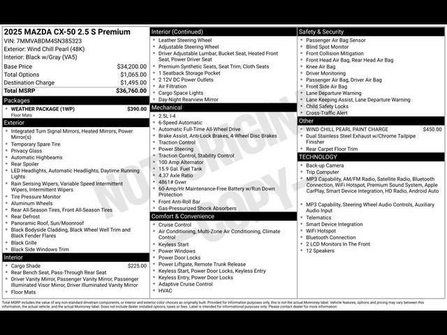2025 Mazda Mazda CX-50 2.5 S Premium Package