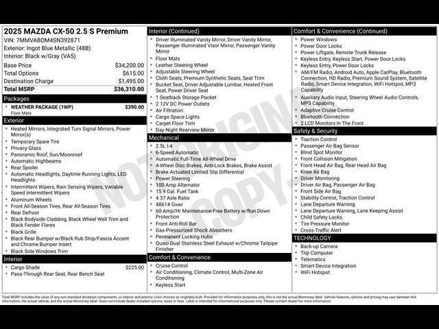2025 Mazda Mazda CX-50 2.5 S Premium Package