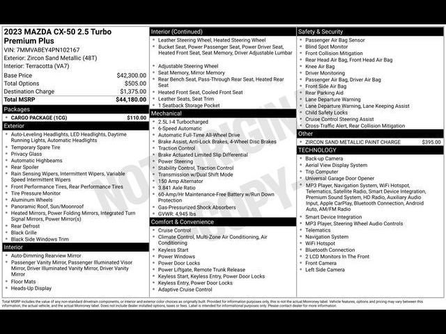 2023 Mazda Mazda CX-50 2.5 Turbo Premium Plus Package