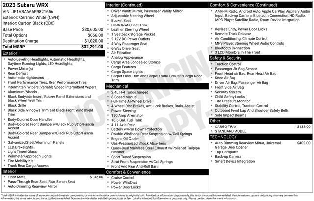 2023 Subaru WRX Base