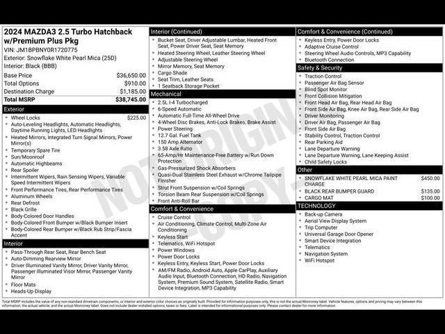 2024 Mazda Mazda3 2.5 Turbo Premium Plus Package