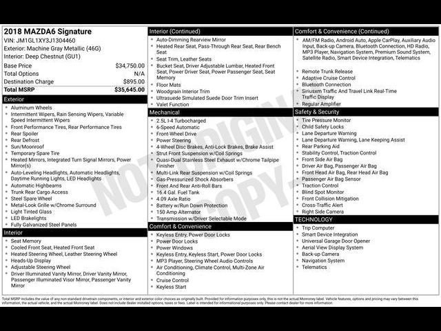 2018 Mazda Mazda6 Signature