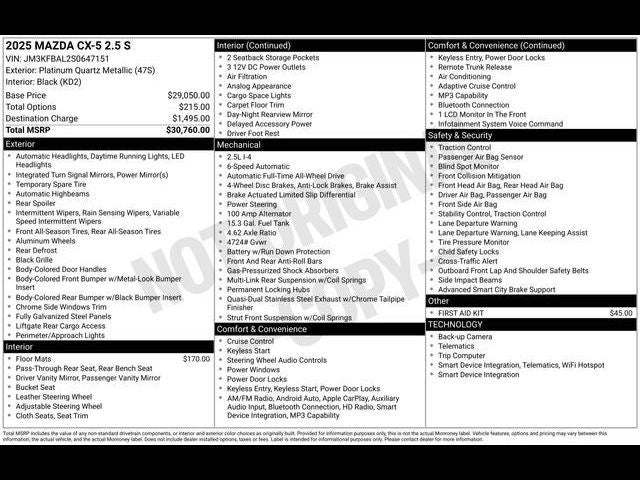2025 Mazda Mazda CX-5 2.5 S