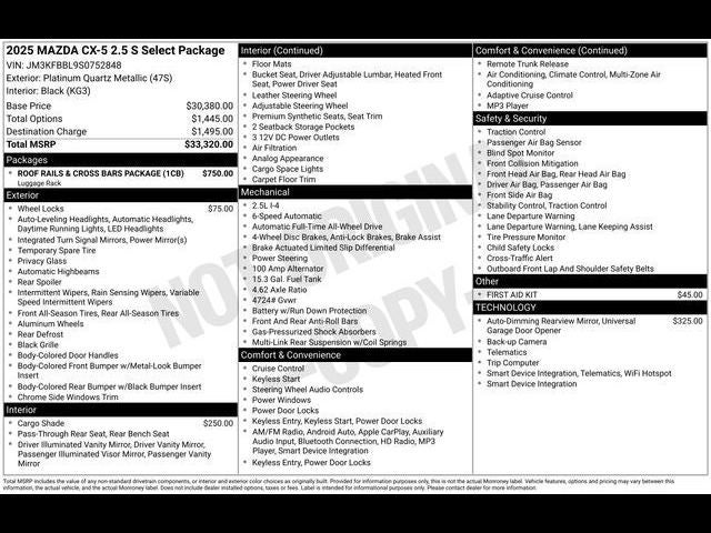 2025 Mazda Mazda CX-5 2.5 S Select Package