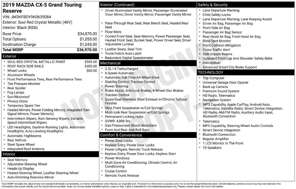 2019 Mazda Mazda CX-5 Grand Touring Reserve