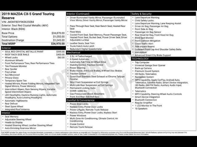 2019 Mazda Mazda CX-5 Grand Touring Reserve