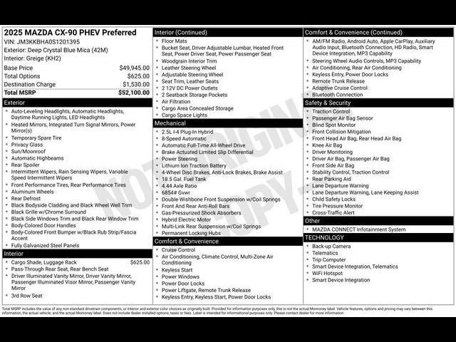 2025 Mazda Mazda CX-90 PHEV Preferred