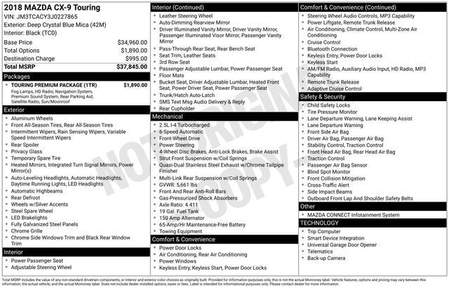 2018 Mazda Mazda CX-9 Touring