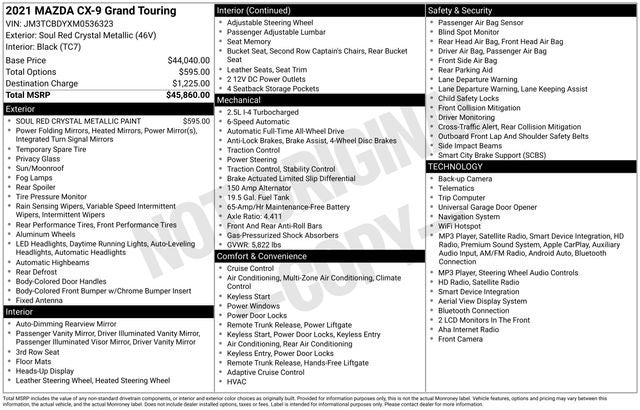 2021 Mazda Mazda CX-9 Grand Touring