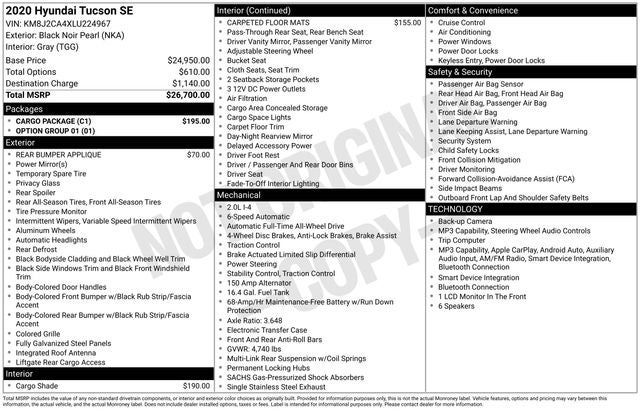 2020 Hyundai TUCSON SE