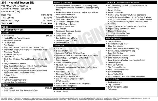 2021 Hyundai TUCSON SEL
