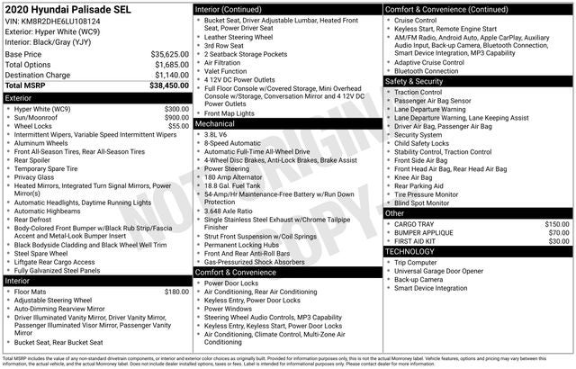 2020 Hyundai PALISADE SEL