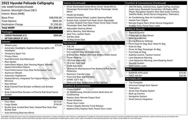 2022 Hyundai PALISADE Calligraphy