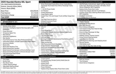 2025 Hyundai ELANTRA SEL Sport
