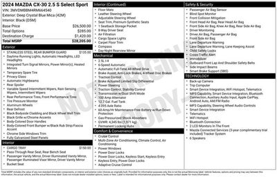 2024 Mazda Mazda CX-30 2.5 S Select Sport