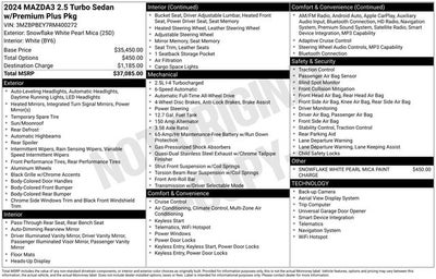 2024 Mazda Mazda3 2.5 Turbo Premium Plus Package