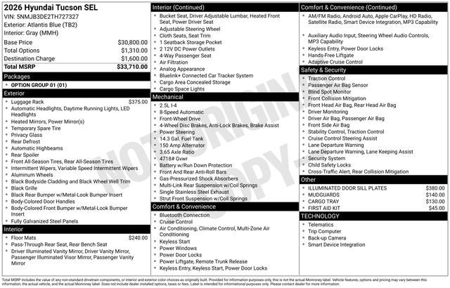 2026 Hyundai TUCSON SEL