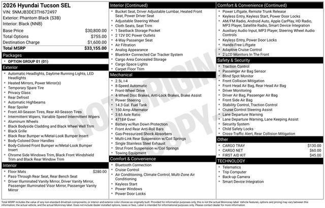 2026 Hyundai TUCSON SEL
