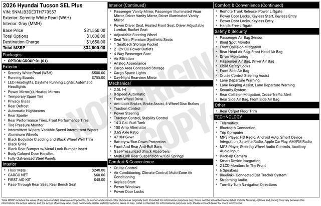 2026 Hyundai TUCSON SEL Plus